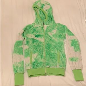 Ivivva (triple flip) green tie dye bubble jacket